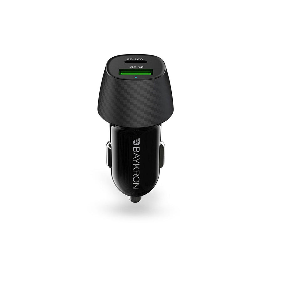 BAYKRON Smart 36W Car Charger with Qualcomm Quick Charge™ (QC3.0) and USB Type-C™ Power Delivery 20W