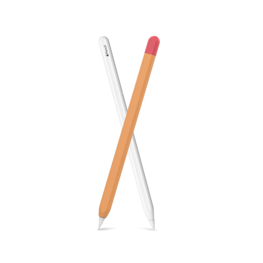 BAYKRON Silicone Sleeve Case for Apple Pencil® 2 – Orange with Red Tip
