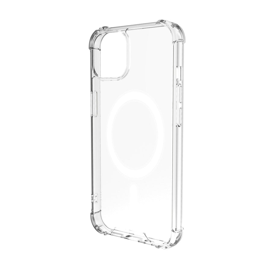 جراب BAYKRON Premium Mag لهاتف iPhone 13 6.1 بوصة مع حزام حمل من النايلون الفاخر - مقاوم للصدمات ومضاد للبكتيريا - شفاف