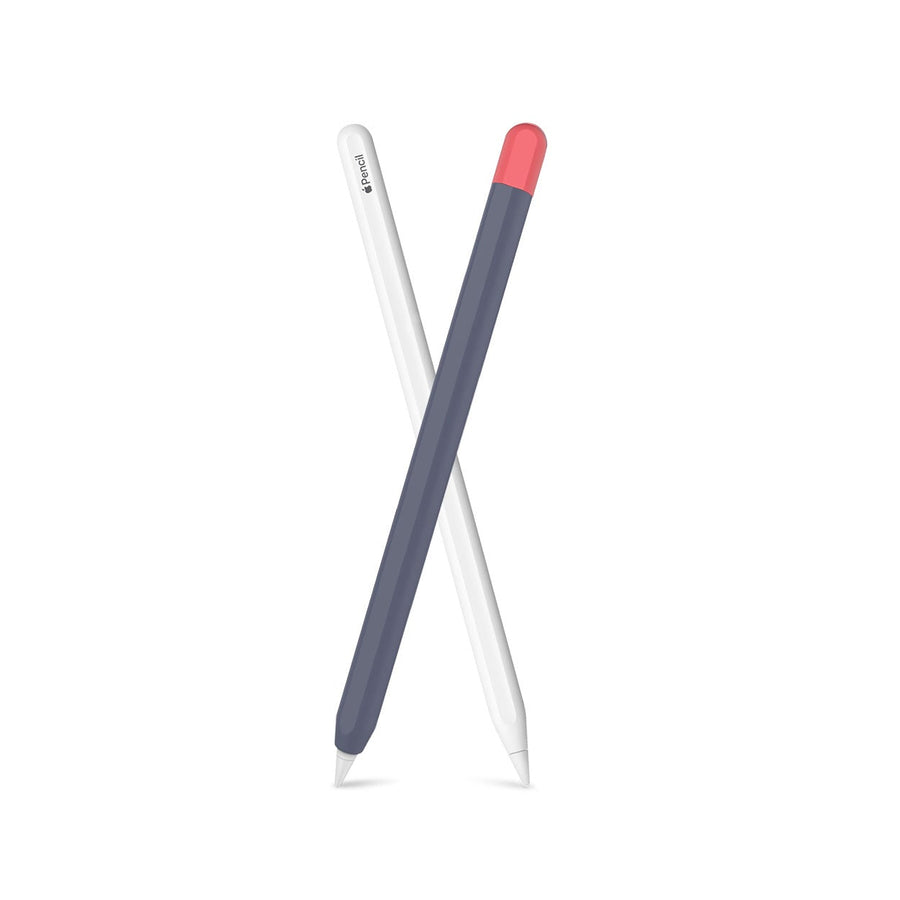 جراب سيليكون من BAYKRON لقلم Apple Pencil 2 - كحلي بطرف أحمر