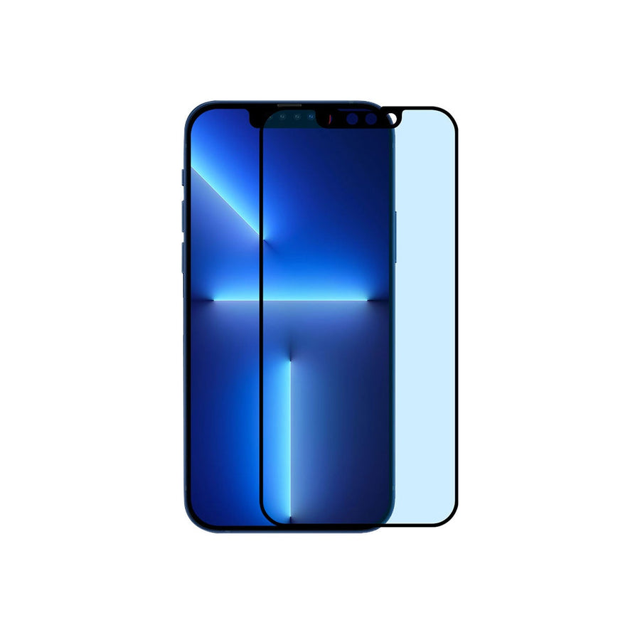 واقي شاشة BAYKRON فاخر من الزجاج المقوى بفلتر الضوء الأزرق لهاتف iPhone 13 Pro Max 6.7 بوصة - تغطية من الحافة إلى الحافة وحماية من البكتيريا ؛ تتضمن أداة تثبيت سهلة التركيب
