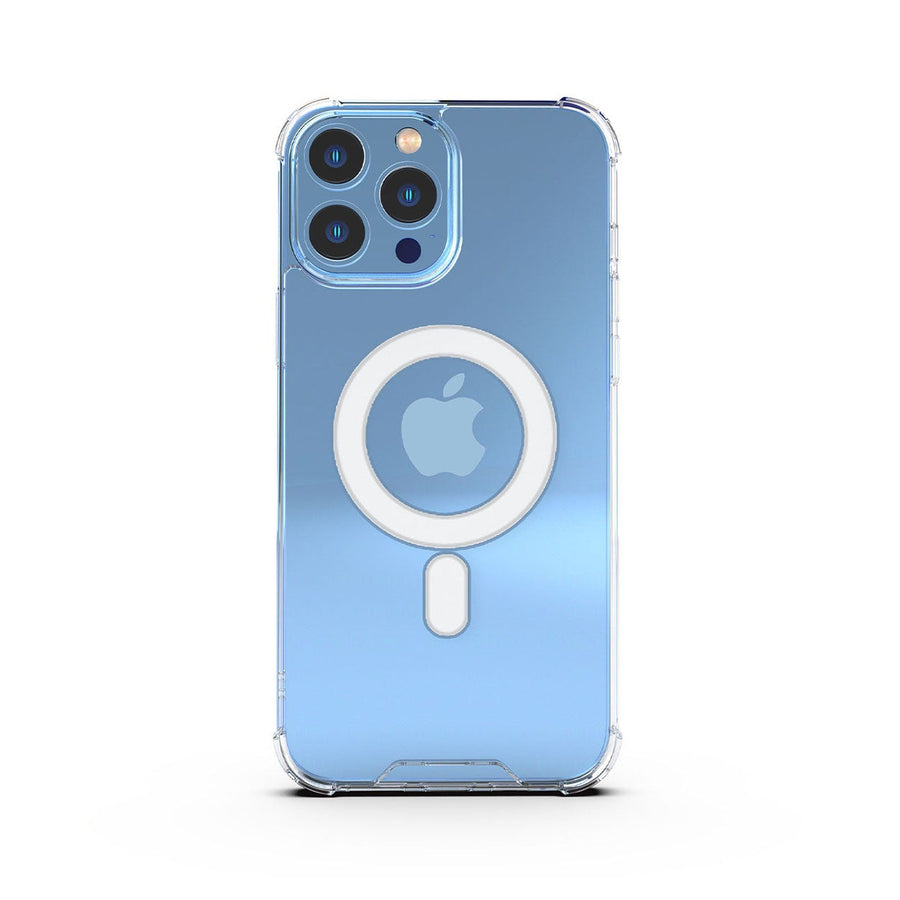 جراب BAYKRON Premium Mag لهاتف iPhone 13 Pro مقاس 6.1 بوصة مع حزام حمل من النايلون الفاخر - مقاوم للصدمات ومضاد للبكتيريا - شفاف