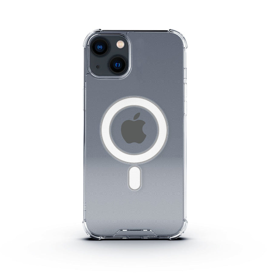 جراب BAYKRON Premium Mag لهاتف iPhone 13 6.1 بوصة مع حزام حمل من النايلون الفاخر - مقاوم للصدمات ومضاد للبكتيريا - شفاف