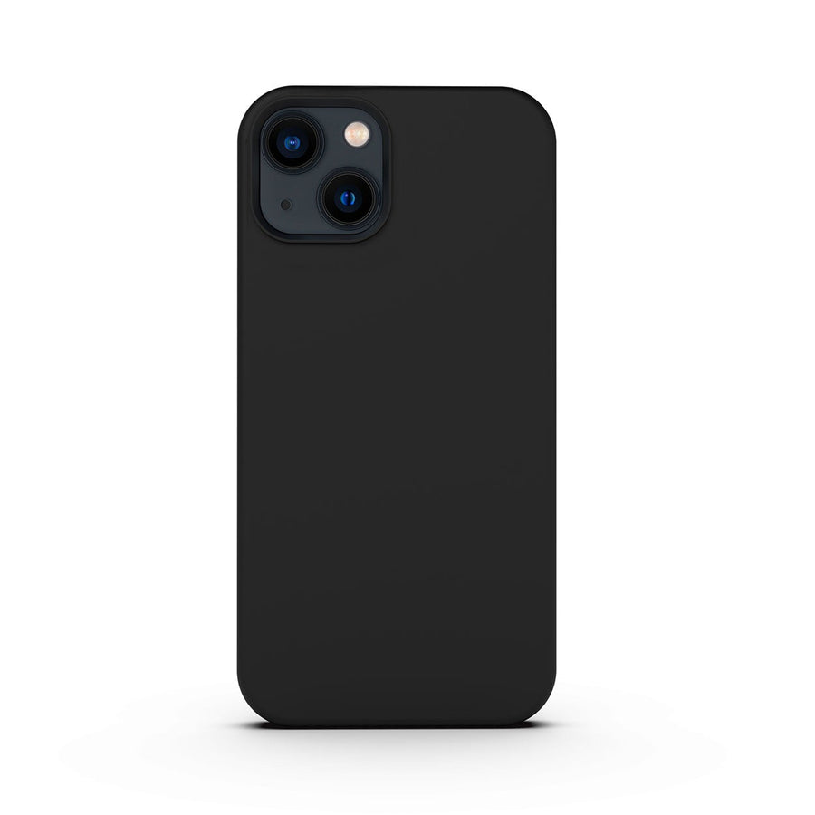 جراب BAYKRON من السيليكون الفاخر لهاتف iPhone 13 6.1 بوصة - مقاوم للصدمات ، ناعم الملمس مع طلاء مضاد للبكتيريا - أسود