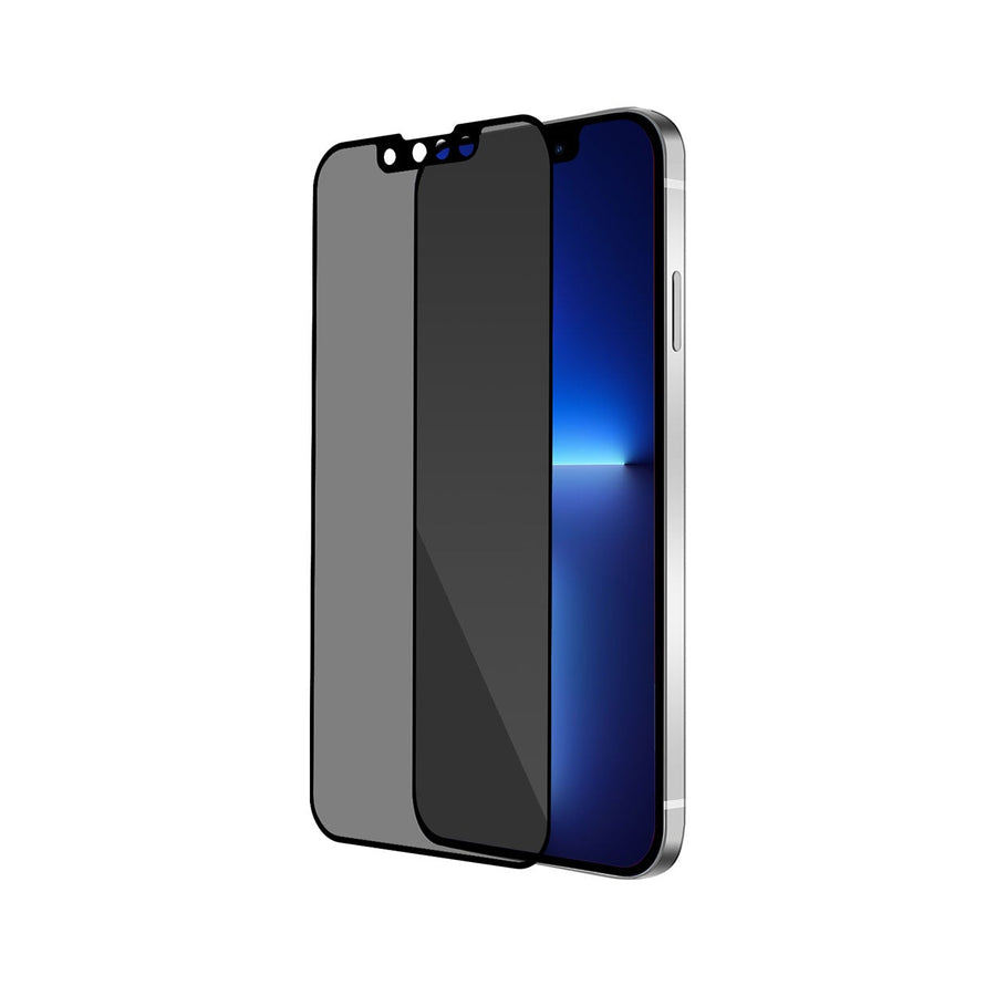 واقي شاشة الخصوصية من الزجاج المقوى الفاخر من BAYKRON لهاتف iPhone 13/13 Pro 6.1 بوصة - تغطية من الحافة إلى الحافة وحماية من البكتيريا ؛ تتضمن أداة تثبيت سهلة التركيب
