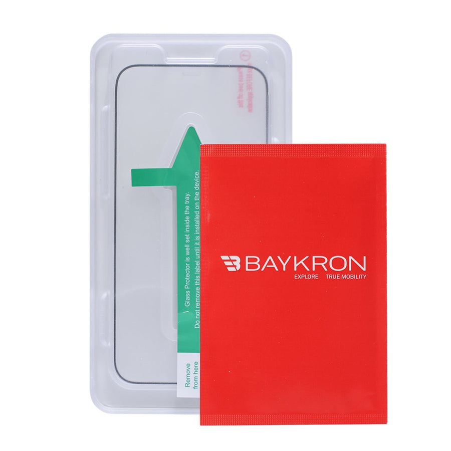 واقي شاشة ذكي من BAYKRON من الحافة إلى الحافة لهاتف iPhone 12/12 Pro مع علبة تطبيق سهلة