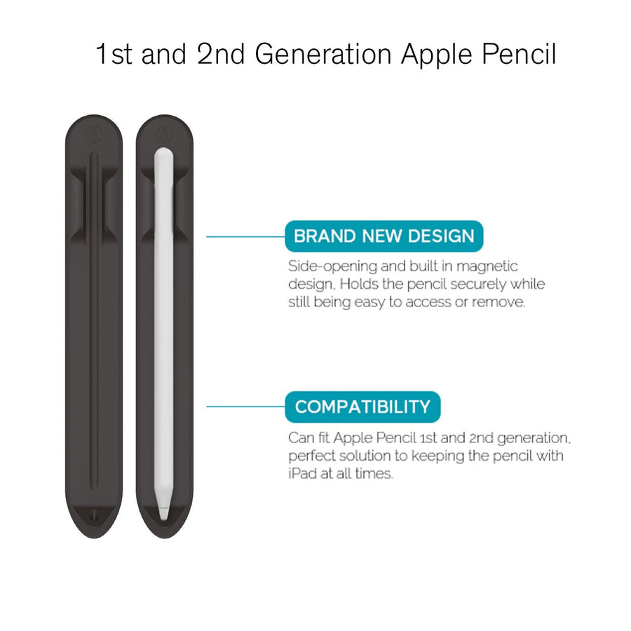بايكرون حامل قلم رصاص سيليكون لأقلام أبل 1 و 2 - أسود