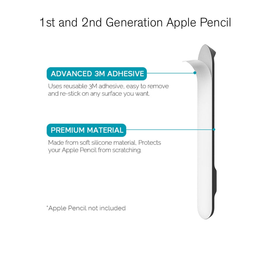 BAYKRON Silicone Pencil Holder for Apple Pencil® 1 & 2 – Black