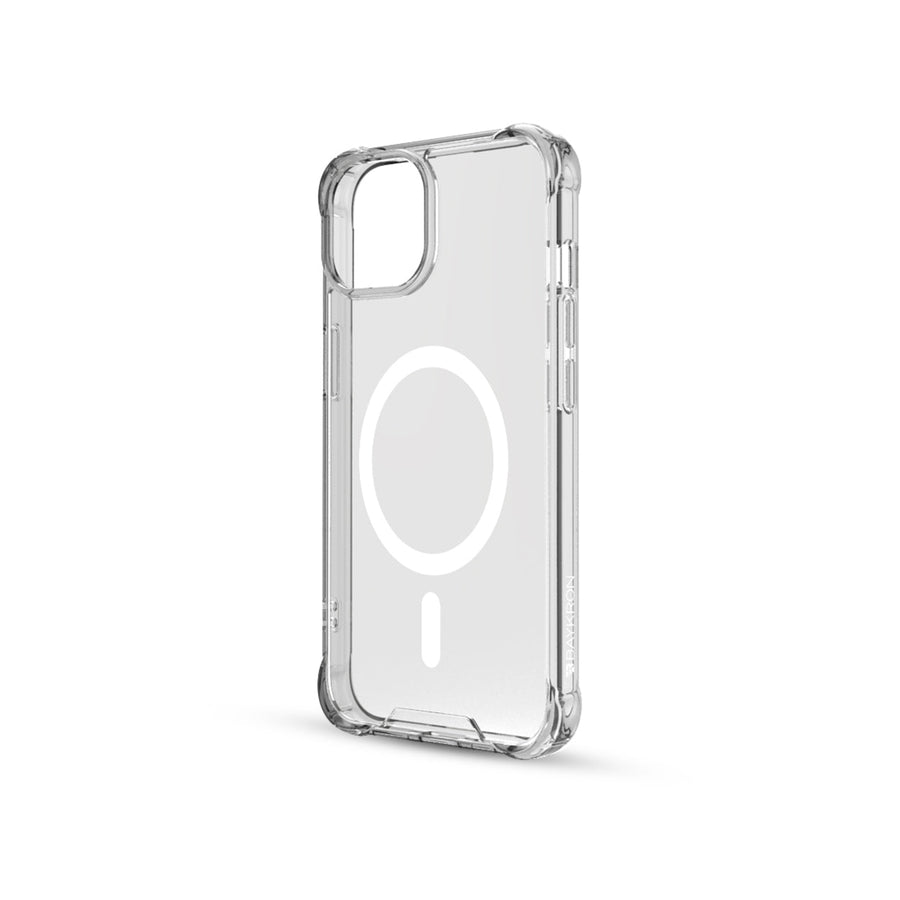 BAYKRON Premium Mag Case  for iPhone® 14 6.1" with Deluxe Nylon Carry Strap - Shockproof and Anti-bacterial - Clear