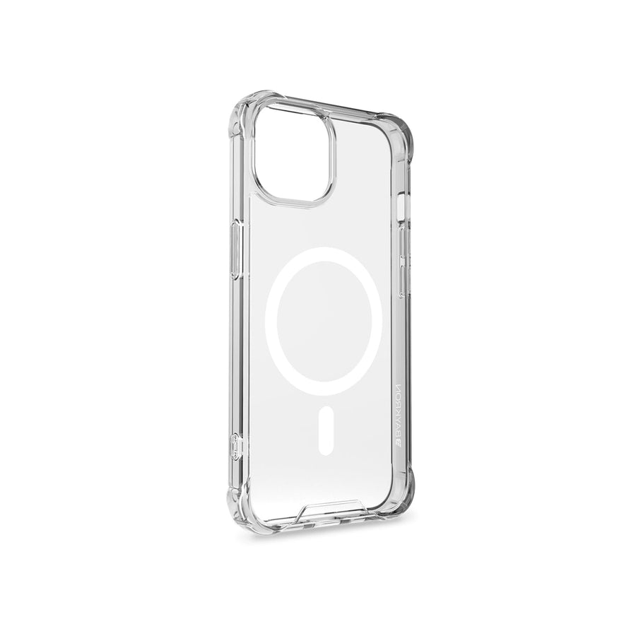 BAYKRON Premium Mag Case  for iPhone® 14 6.1" with Deluxe Nylon Carry Strap - Shockproof and Anti-bacterial - Clear