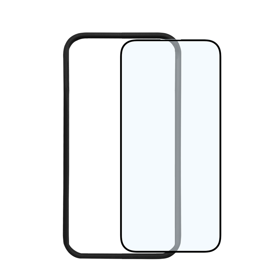 : واقي شاشة بايكرون مزدوج من الزجاج المقسى عالي الجودة من الألومنيوم ثلاثي الأبعاد عالي الدقة من الحافة إلى الحافة، شفاف مع أداة تطبيق لجهاز iPhone 15 pro.