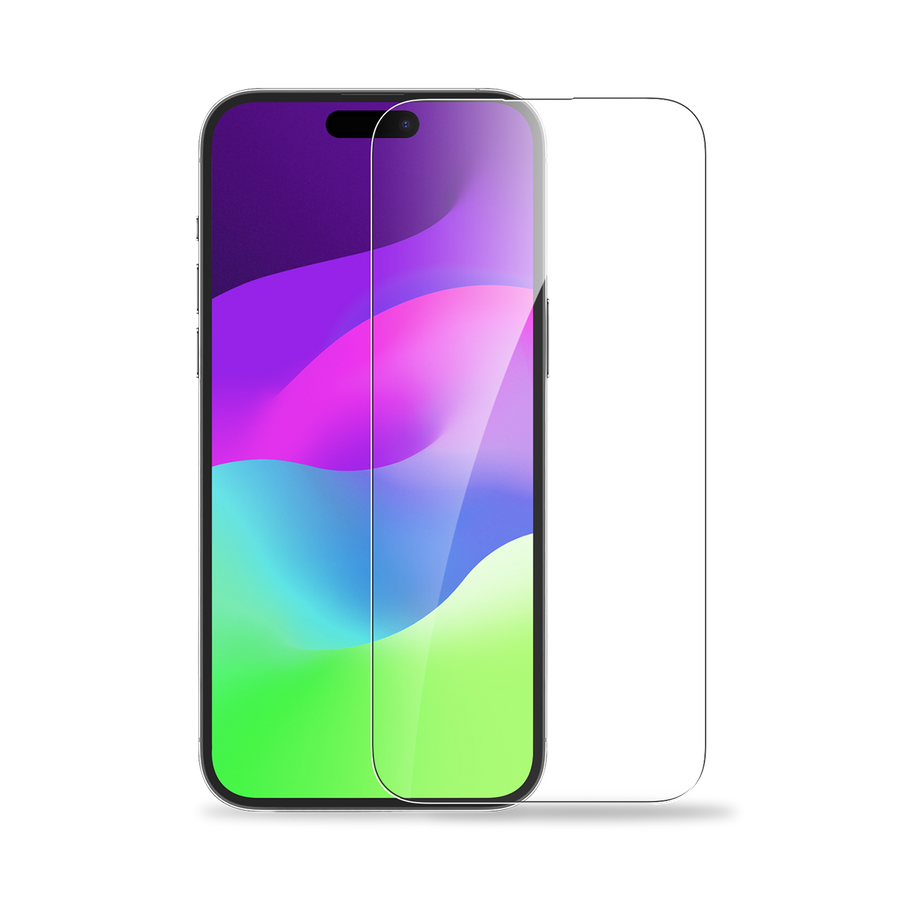 : لاصقة حماية للشاشة من بايكرون زجاج مقوى ألومنيوم عالي الدقة 2.5D شفاف مع أداة تطبيق لهاتف iPhone 15 plus