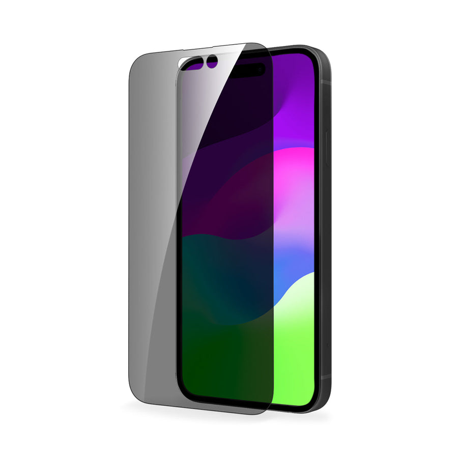 واقي شاشة من بايكرون مصنوع من الزجاج المقوى عالي الجودة من الألومنيوم 2.5D HD للخصوصية مع أداة تطبيق لهاتف iPhone 15 plus.