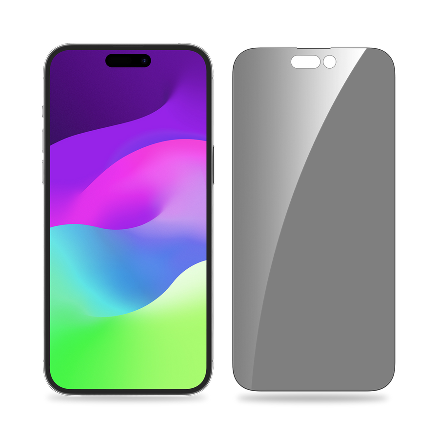 واقي شاشة من بايكرون مصنوع من الزجاج المقوى عالي الجودة من الألومنيوم 2.5D HD للخصوصية مع أداة تطبيق لهاتف iPhone 15 plus.