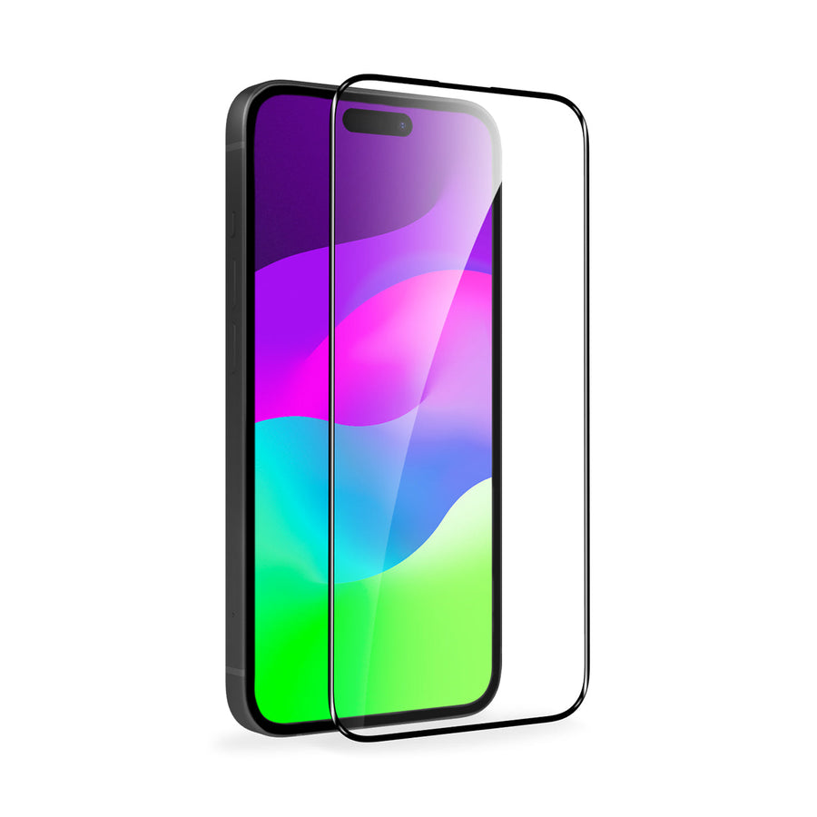 واقي شاشة بايكرون مزدوج من الزجاج المقوى عالي الجودة من الألومنيوم ثلاثي الأبعاد عالي الدقة من الحافة إلى الحافة، شفاف مع أداة تطبيق لهاتف iPhone 15.