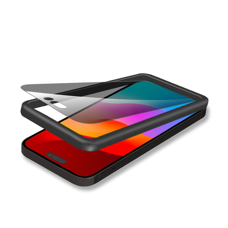 : واقي شاشة من بايكرون مصنوع من الزجاج المقوى عالي الجودة من الألومنيوم 2.5D HD للخصوصية مع أداة تطبيق لجهاز iPhone 15 pro.
