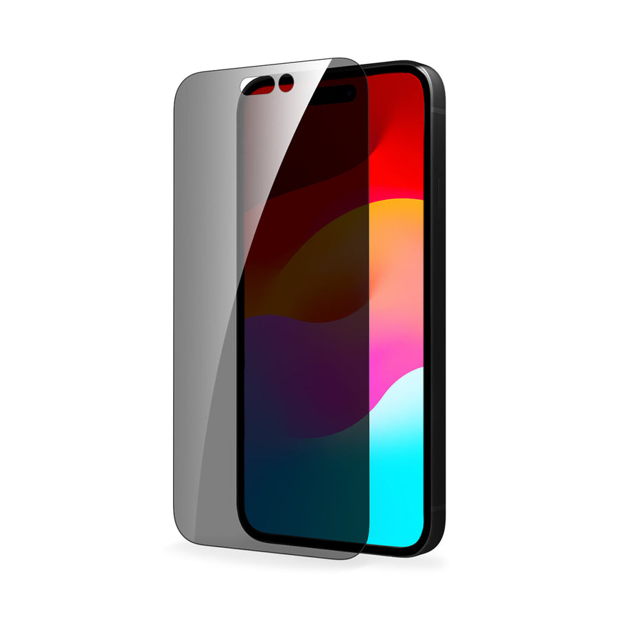 واقي شاشة من بايكرون مصنوع من الزجاج المقوى عالي الجودة من الألومنيوم 2.5D HD للخصوصية مع أداة تطبيق لهاتف iPhone 15 pro max.