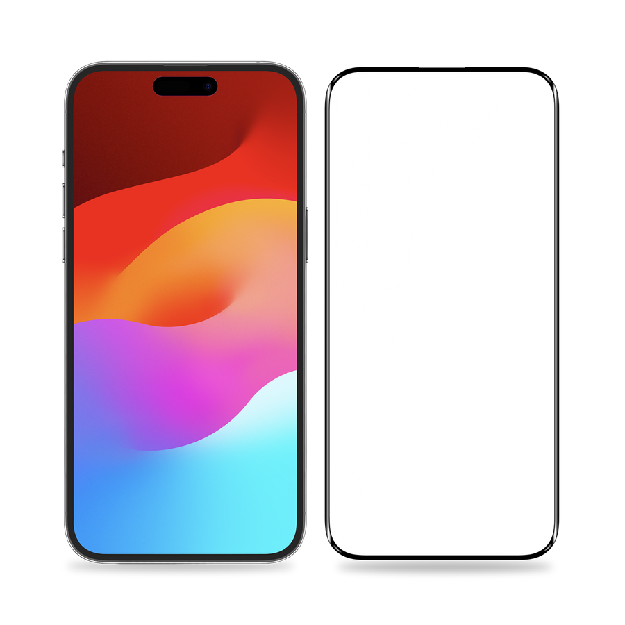 واقي شاشة بايكرون مزدوج من الزجاج المقوى عالي الجودة من الألومنيوم ثلاثي الأبعاد عالي الدقة من الحافة إلى الحافة، شفاف مع أداة تطبيق لهاتف iPhone 15 pro max.