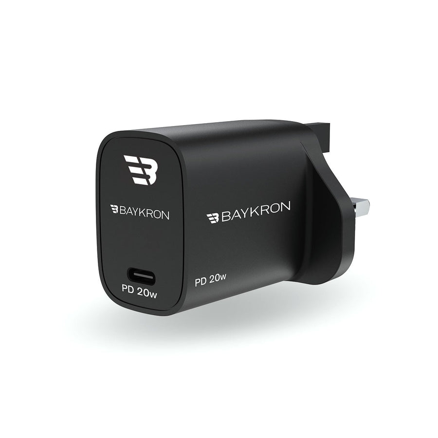 BAYKRON 20W Portable Wall Charger with Power Delivery (PD) USB-C for UK Standard Outlets
