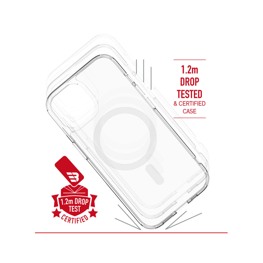 بايكرون Premium Slim Clear MagSafe مقاوم للصدمات ومضاد للأصفر لهاتفPlus iPhone 15