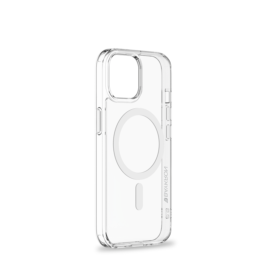 BAYKRON Premium Slim Mag Case for iPhone® 15 6.1" with Air Cushion Shockproof Protection and MagSafe® Compatible - Clear