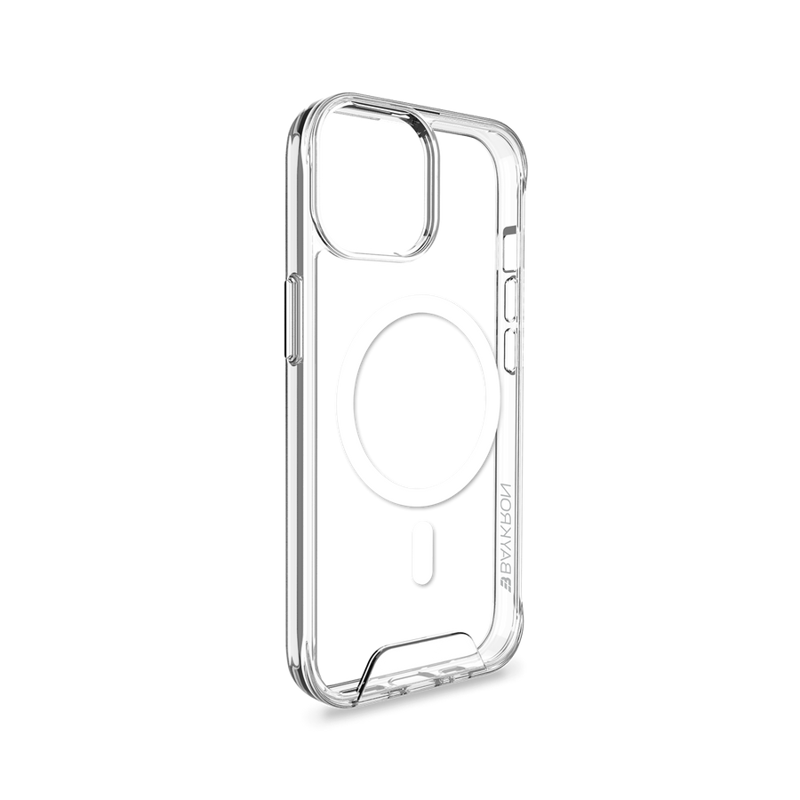 BAYKRON Smart Slim X Mag Case for iPhone 15 Plus 6.7" Air Cushion Shockproof Protection and MagSafe® Compatible - Clear