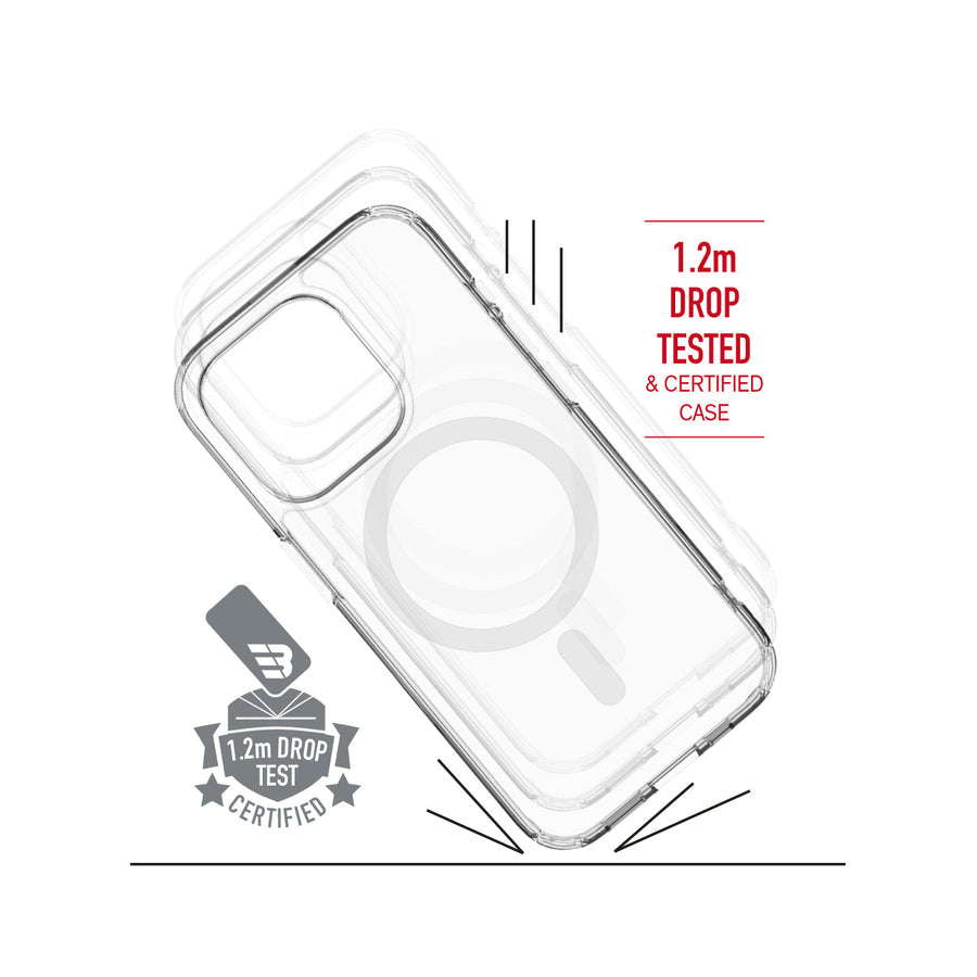 بايكرون Premium Slim Clear MagSafe مقاوم للصدمات ومضاد للأصفر لهاتفPro iPhone 15