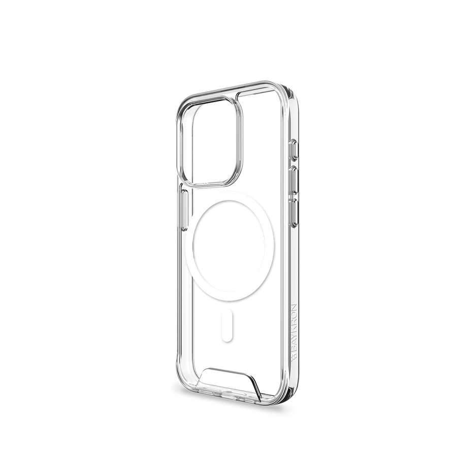 BAYKRON Smart Slim X Mag Case for iPhone 15 Pro Max 6.7" Air Cushion Shockproof Protection and MagSafe® Compatible - Clear