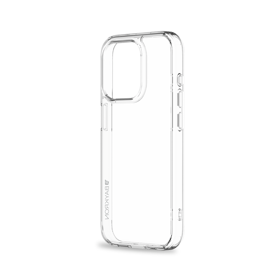 BAYKRON Premium Slim Case for iPhone® 15 Pro Max 6.7" with Air Cushion Shockproof Protection - Clear